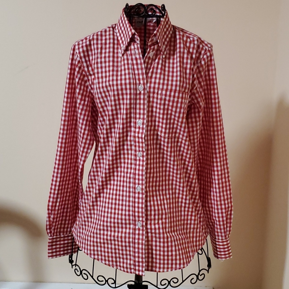 Chef Works checkered button down shirt size S